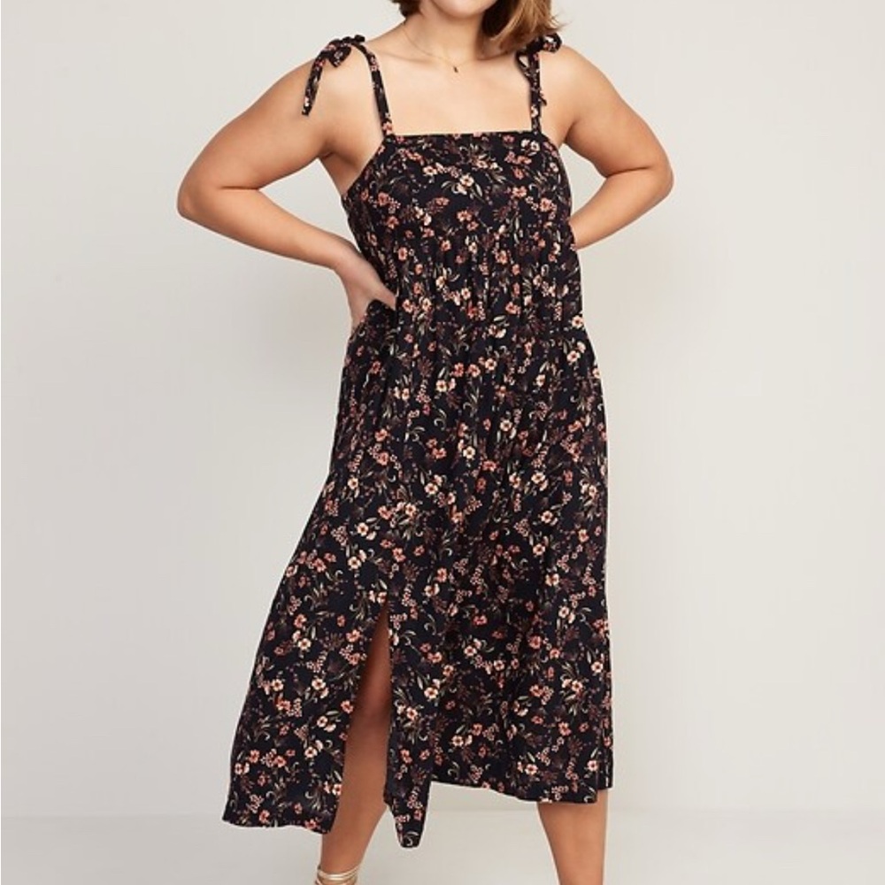 Old Navy Y2K Dark Floral Fairy Grunge Babydoll Whimsigoth Dress Women’s Size XL